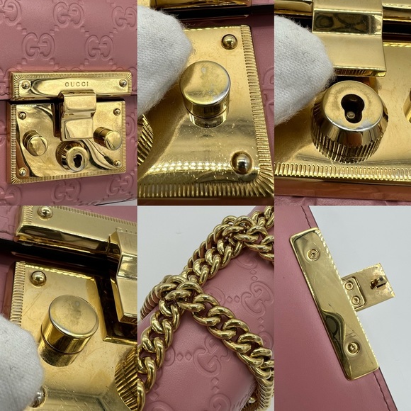 ❌SOLD❌Authentic Gucci pink Guccissima small padlock chain bag - Picture 14 of 16